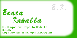 beata kapalla business card